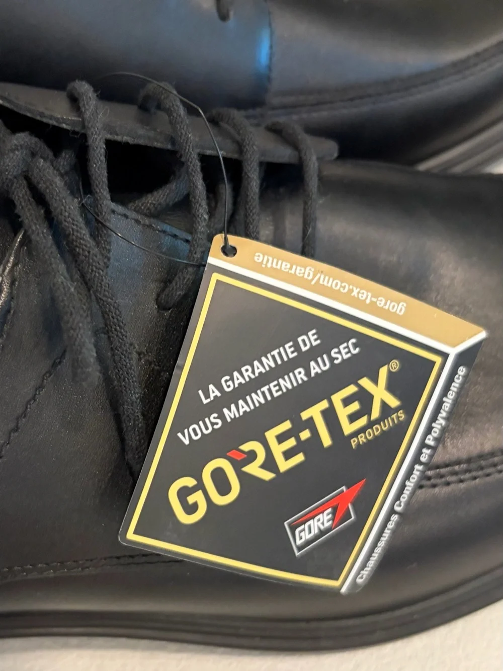 ECCO Sz 44 US 10.5-11 Black Leather Goretex Waterproof Men’s Dress Lace Up Shoes